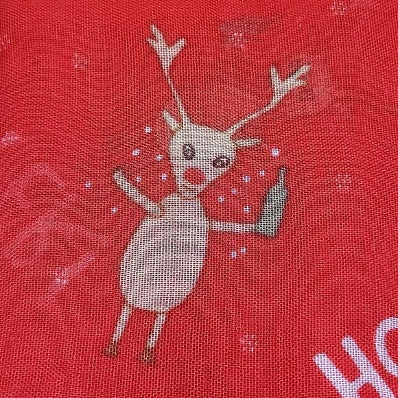 Happy Holidays Christmas "Oh Deer" Drinking Reindeer Infinity Scarf - Picture 5 of 7